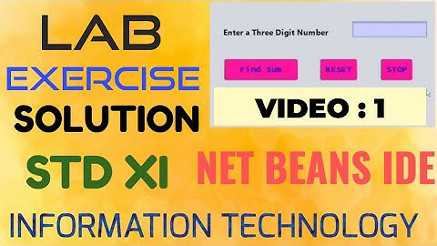 Java Lab Exercise: Video 1 l Finding Sum of Digits I CBSE I STD XI I INFORMATION TECHNOLOGY