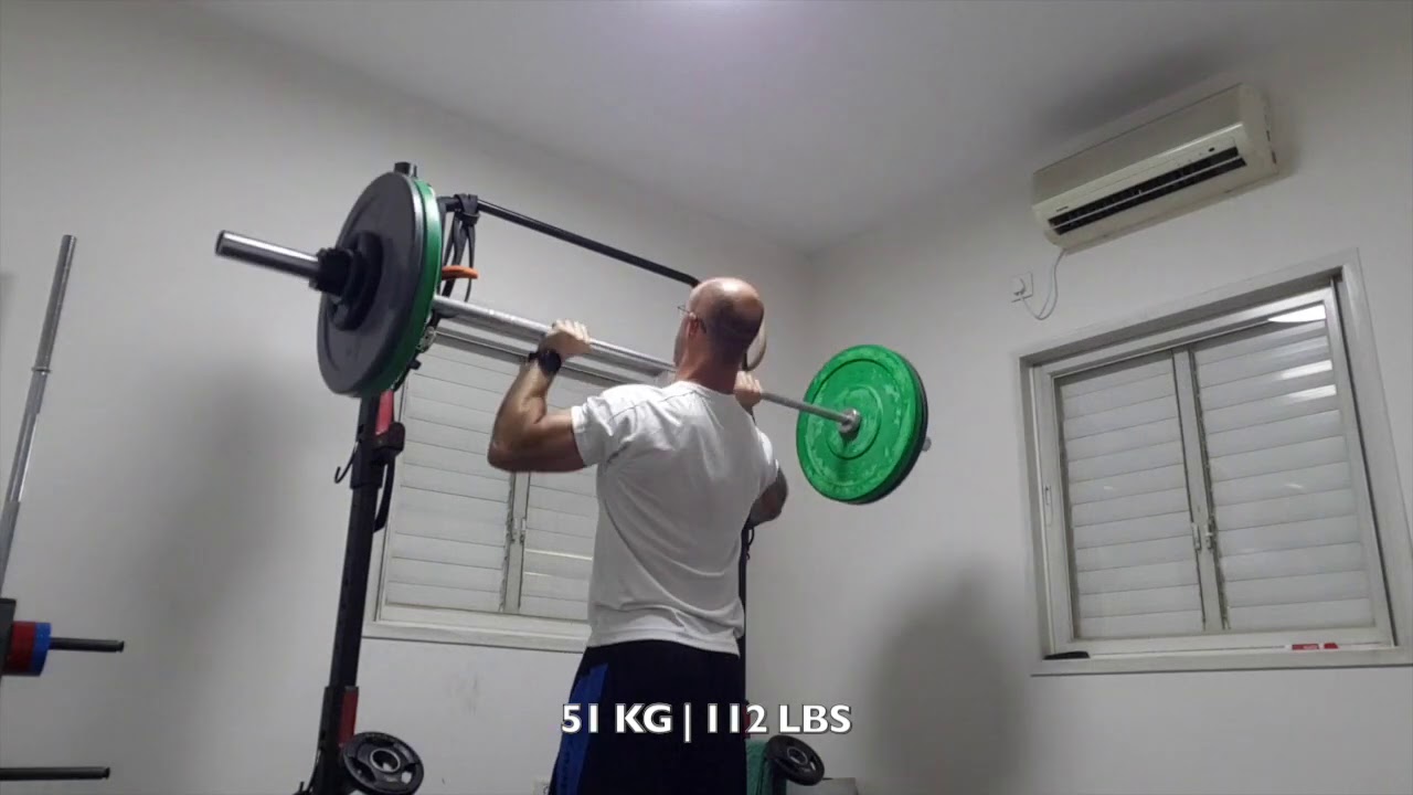 Barbell Overhead Press OHP 51 KG x 8 reps 112 LBS x 8 reps PR