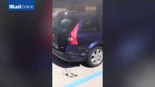 Unbelievable video shows car melting in scorching italian heat