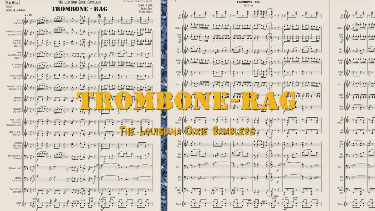 Trombone Rag TROMBONE-RAG, Ragtime von Buell N. Withrow für Blasorchester ...