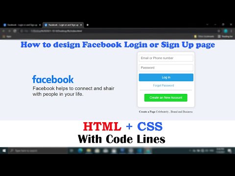 How to design Facebook Login Page | HTML + CSS
