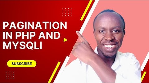 Pagination in PHP and MySQL