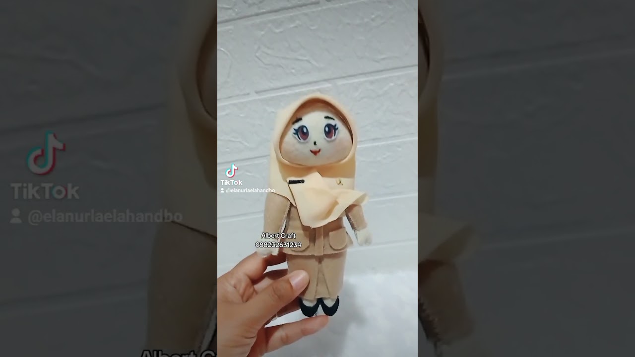 Boneka profesi guru flanel untuk pelengkap buket/hamper