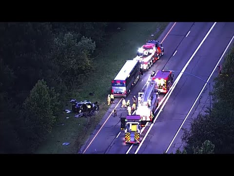 Deadly wrong-way crash involving Greyhound bus closes Route 32 in