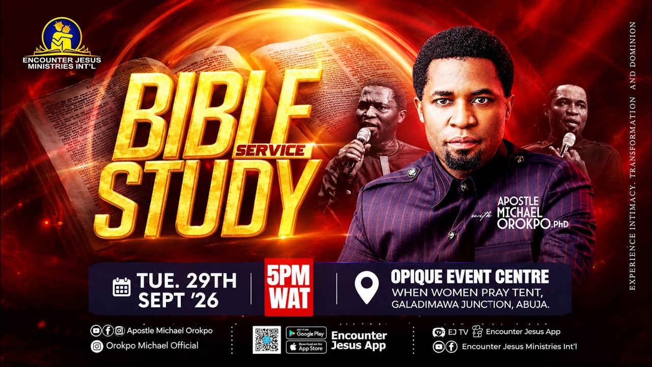 Bible Study || 29.09.2026 || Apostle Michael Orokpo, PhD