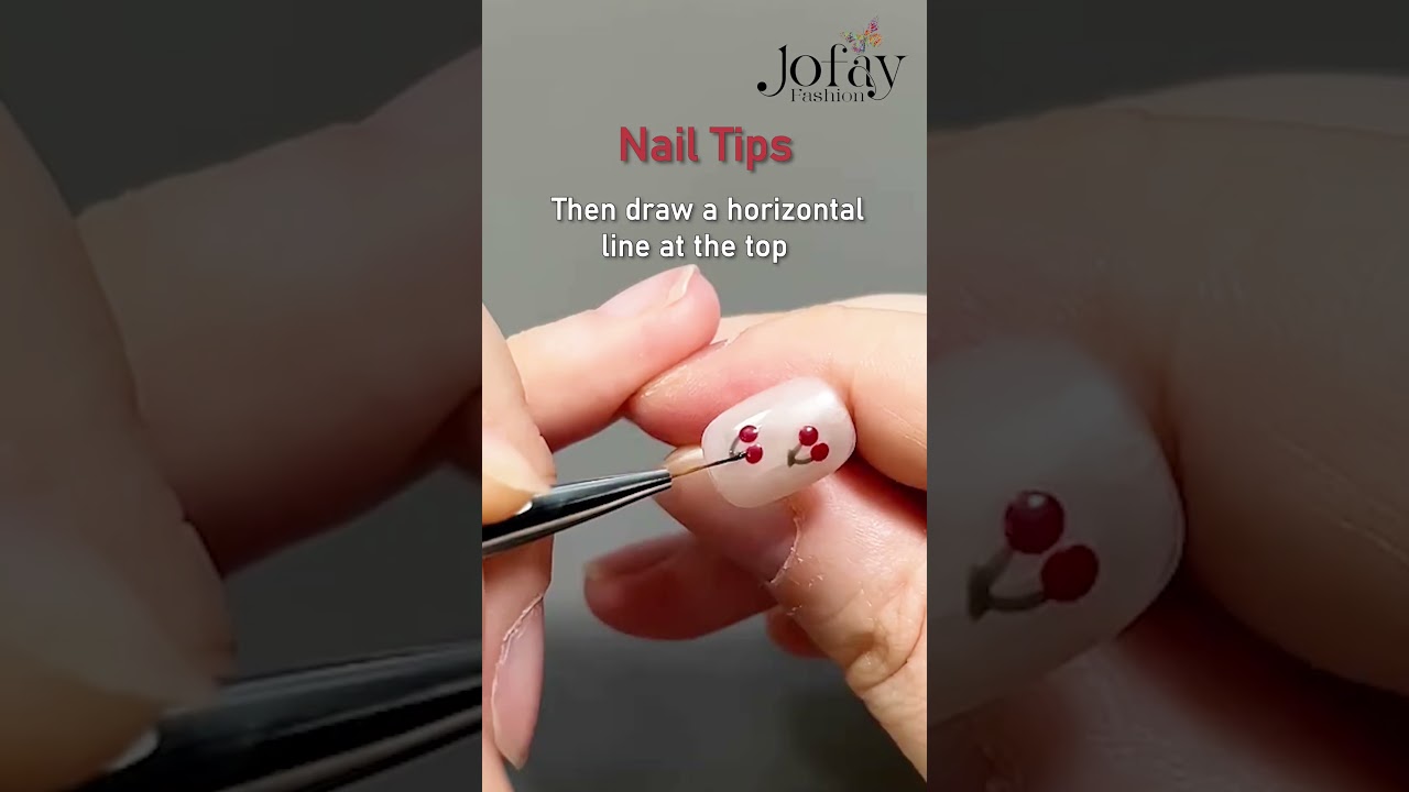 DIY cute cherry nail design at home 