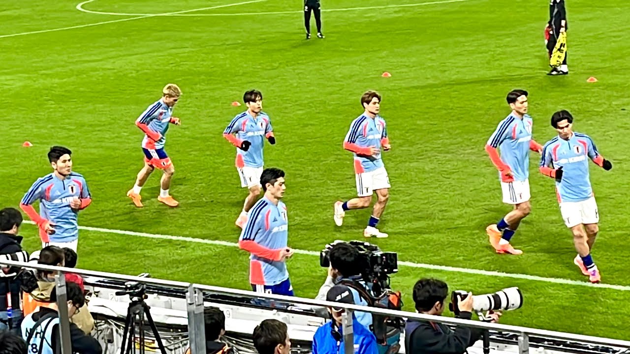 【日本×ガーナ】日本代表 選手入場〜スタメン組 ウォーミングアップ〜バモ日本（キリンチャレンジカップ2025 日本代表×ガーナ代表）