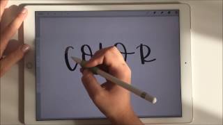 APPLE PENCIL & PROCREATE TUTORIAL FOR HANDLETTERING - PT. 4 (ALL ABOUT COLOR + OMBRE) screenshot 1