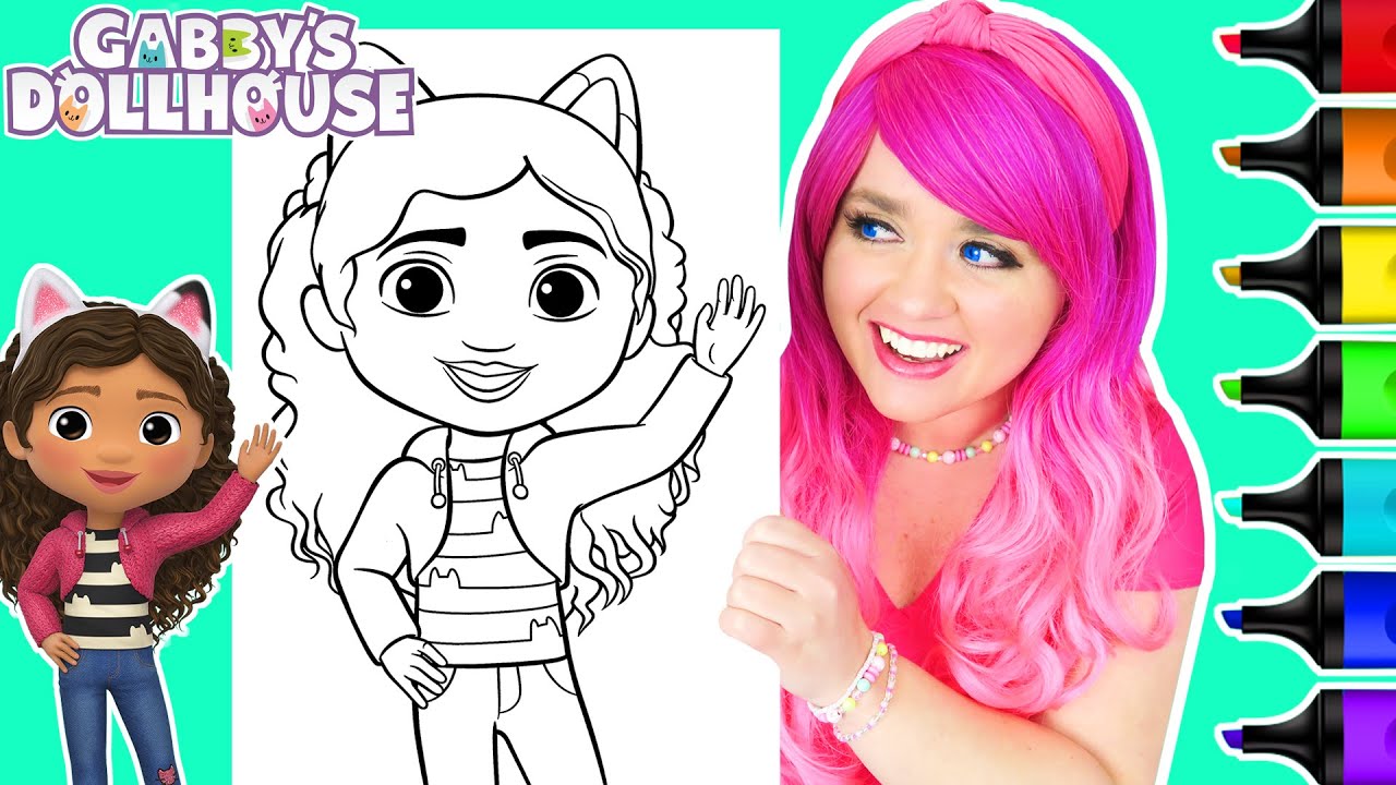 Coloring Gabby's Dollhouse Coloring Page | Ohuhu Art Markers