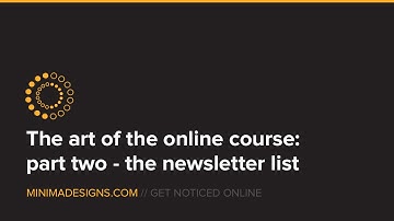 The art of the online course: the newsletter list