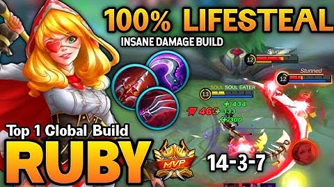 LIFESTEAL QUEEN! RUBY BEST BUILD 2021 | BUILD TOP 1 GLOBAL RUBY | RUBY GAMEPLAY 2021 | MLBB✓