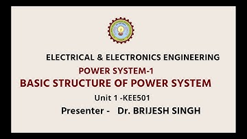Power System-1 Basic Structure of Power System| AKTU Digital Education