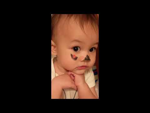 Cute 10.3-month-old passes the Mirror Test / Rouge Test / Red Dot Test (shorter version)