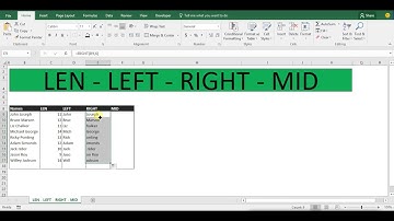LEN, LEFT, RIGHT, MID Formulas