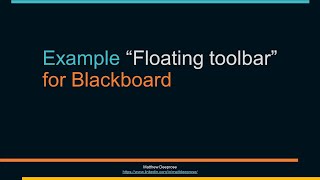 Example "Floating toolbar" for Blackboard