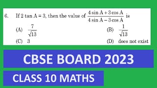 If 2Tan A 3 Then The Value Of 4Sin A 3Cos A4Sin A - 3Cos A Isa 7Sqrt13