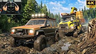 Garage Construction | Truck Transport | OFFROAD | SnowRunner | Moza R5 Pro | Steering Wheel Gameplay screenshot 5