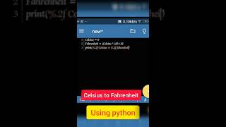 Celsius to Fahrenheit converter using#pythonprojects #Shorts#python screenshot 1