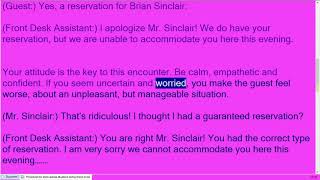 Walking a Guest How to Handle Special Situations at Hotel Check In   (Situation 5)