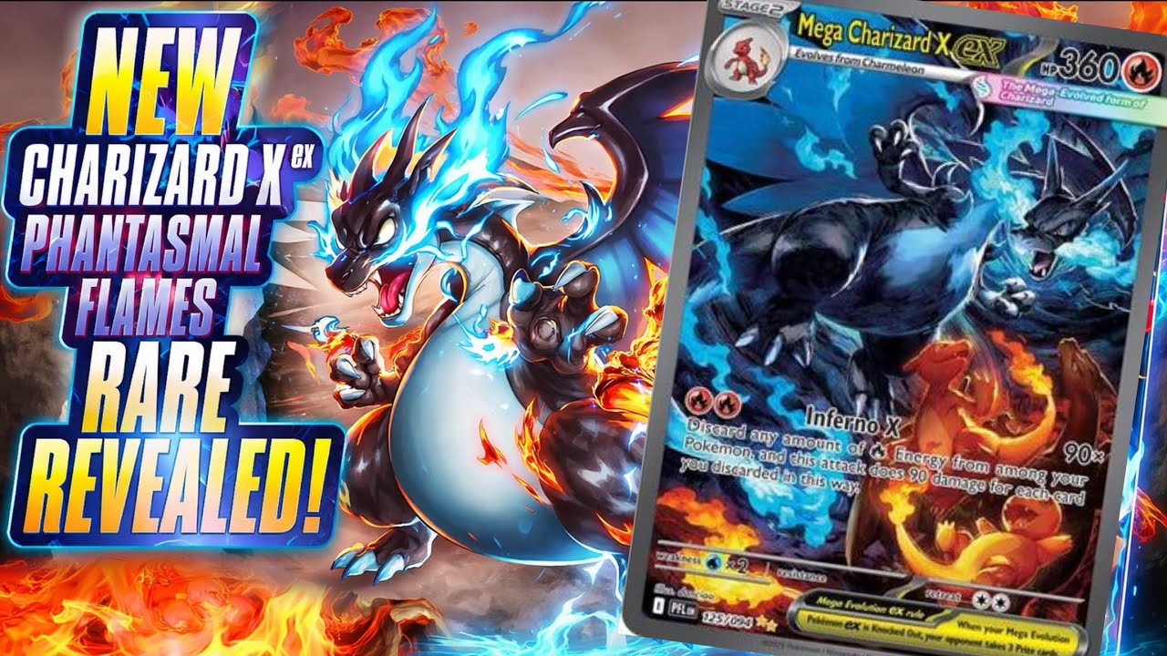 Mega CHARIZARD X ex PHANTASMAL FLAMES RARE Card Revealed! POKEMON TCG