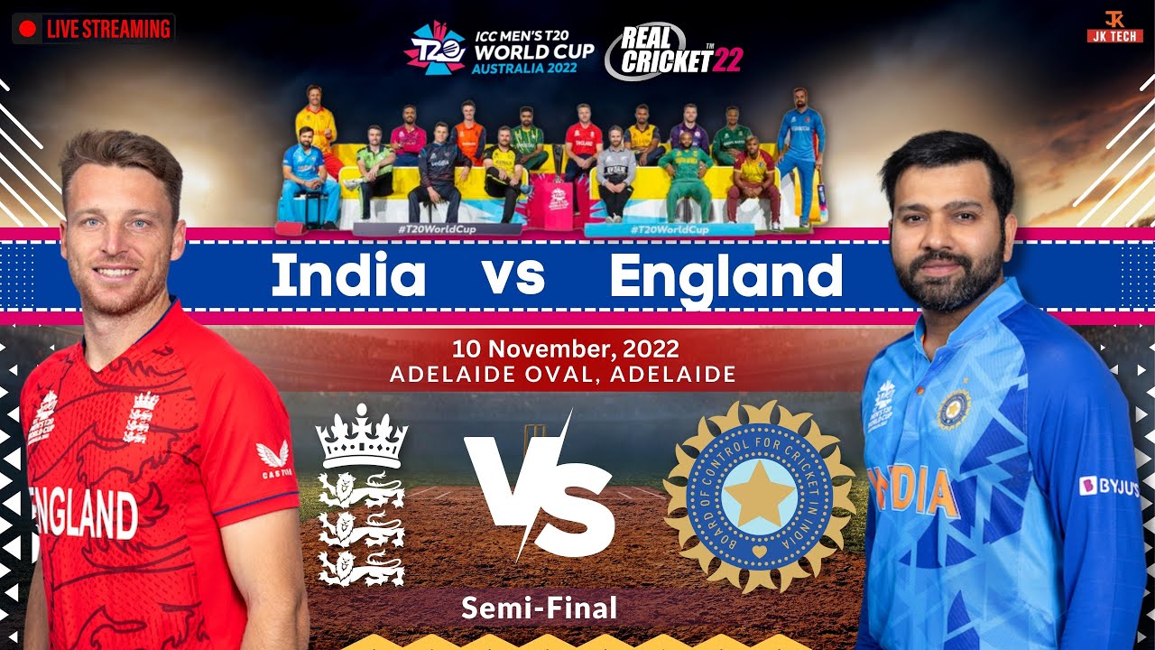 India vs England T20 World Cup 2022 - Semi Final Match Real Cricket 22 Live Streaming 🏏