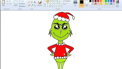 how to draw mr.grinch in ms paint step by step