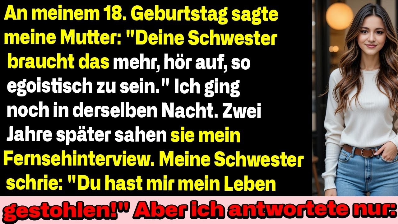 Meine Mutter sagte meine Party für meine Schwester ab – zwei Jahre später sah sie mich im TV.