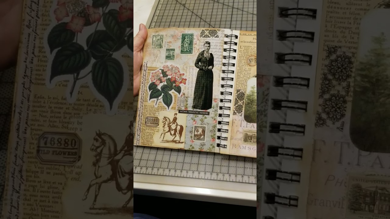 Video of recent glue book pages - Journaling Aesthetic ASMR | Scrapbooking | Art Journal