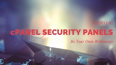 cPanel Security Panels