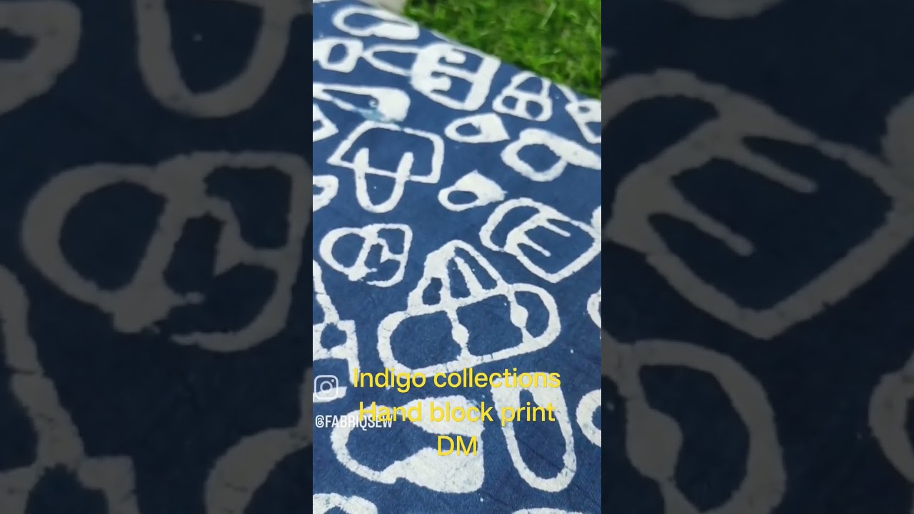 INDIGO PRINT FABRIC*✅ 60*60 Width 44"✅ 100% cotton✅ Hand block prints✅ Natural colour dye✅ DM
