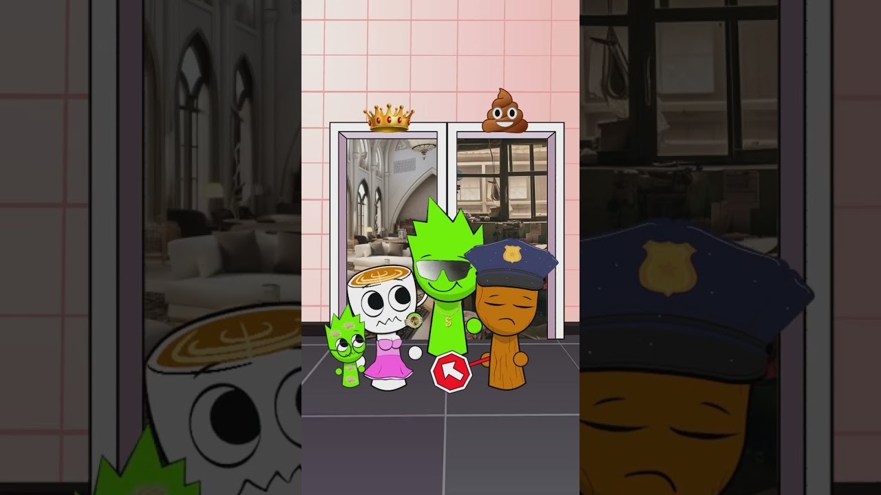 Rich or Poor? Baby Sprunki OWAKCX & Ballerina Cappuccina want to enter rich room! Help Them #shorts