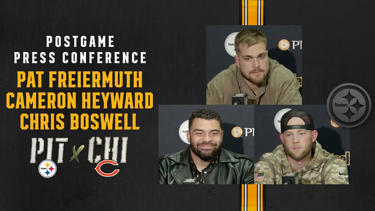 Postgame Press Conference (Week 9 vs Bears): Freiermuth, Heyward, Boswell | Pittsburgh Steelers