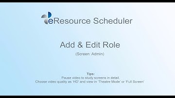 Add & Edit Roles - eRS Project Resource Management