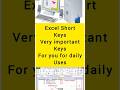 computer Excel short keys!paper related keys !ppsc keys