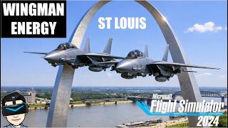Stormy Takeoff, Tight Formation: F‑14s | Chicago to St. Louis in VR | Microsoft Flight Simulator