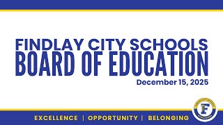 Board of Education Meeting 12/15/25 @ 6:00pm