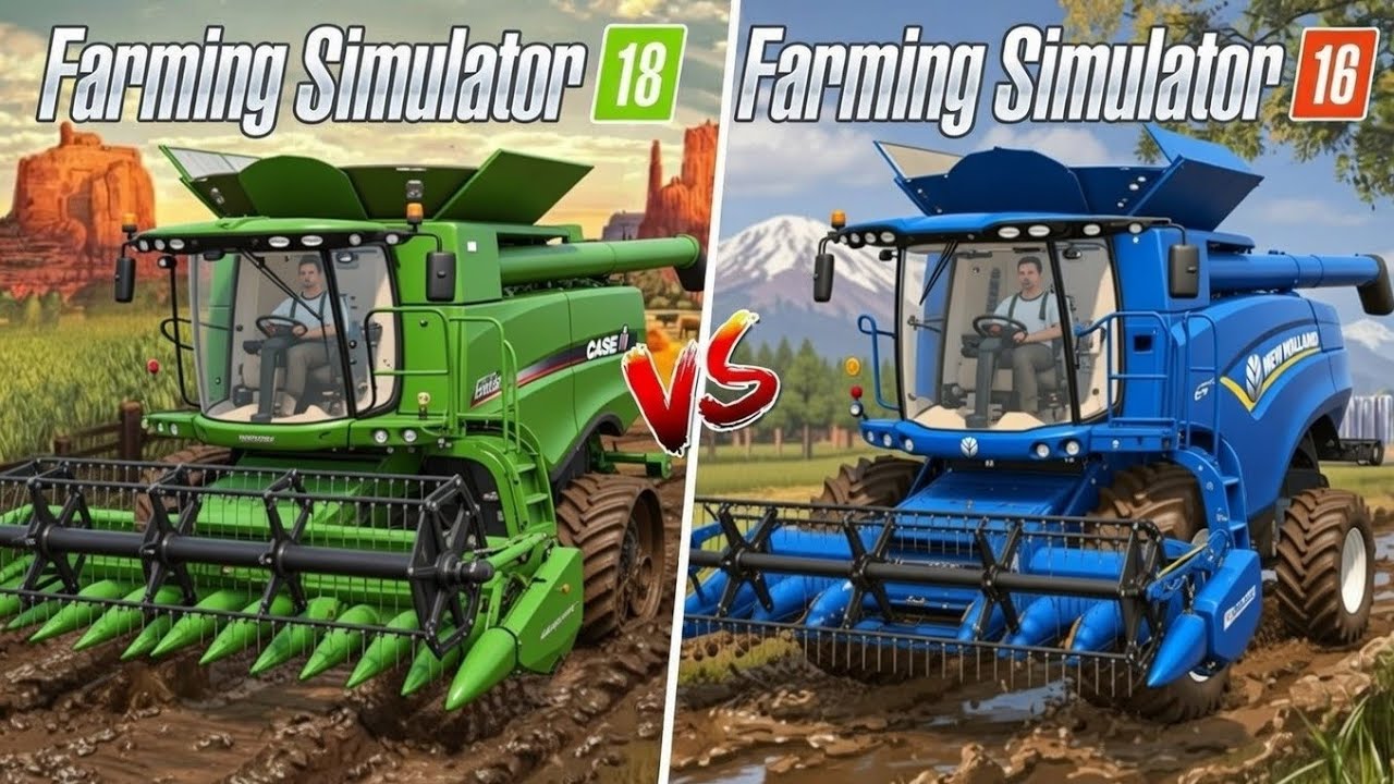 Fs 16 Vs Fs 18 Gameplay : Map & Graphic Comparison | Farming Simulator ...