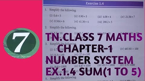 T.N.Class 7 Maths | Chapter 1. Number system || Ex.1.4 division of decimal || marrsmaths