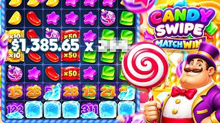 THE NEW CANDY CRUSH SLOT IS INSANELY FUN & IT PAID!! (CANDY SWIPE MATCHWIN) screenshot 4
