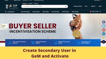 How to register in GeM as buyer | Secondary user registration in GeM | How to Activate User in GeM