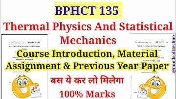 BPHCT 135 Thermal Physics And Statistical Mechanics | BPHCT135 Assignment & Exam Paper | Topper Tips