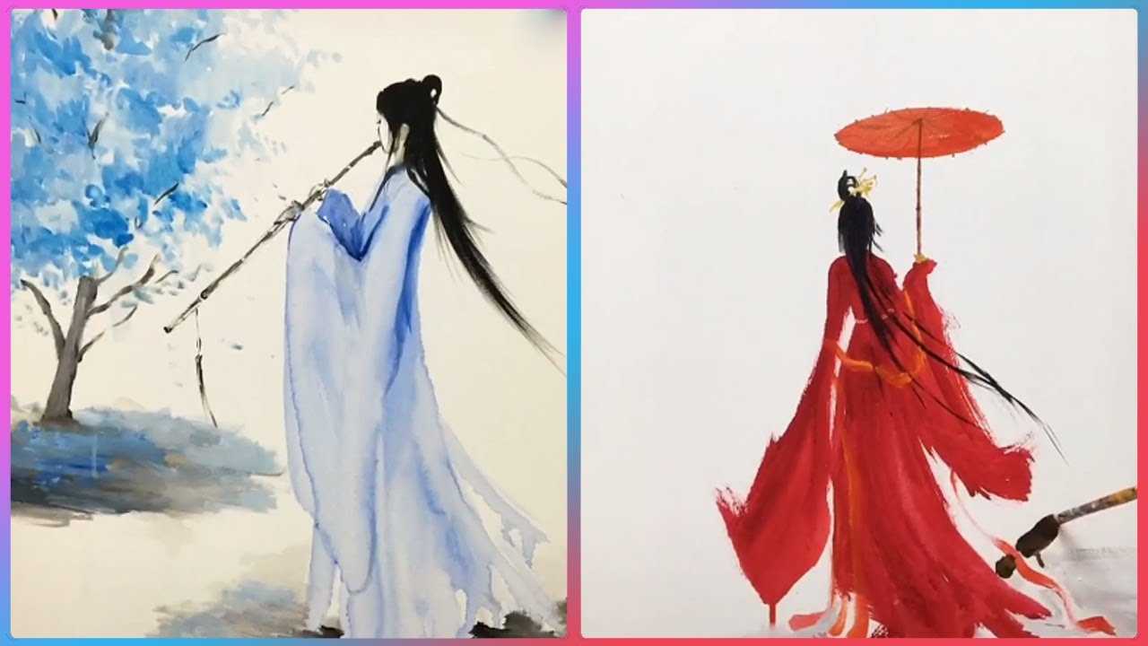 Hình vẽ tranh vẽ mỹ nhân đẹp nhất mỹ nhân cổ trang Trung Quốc  VFOVN