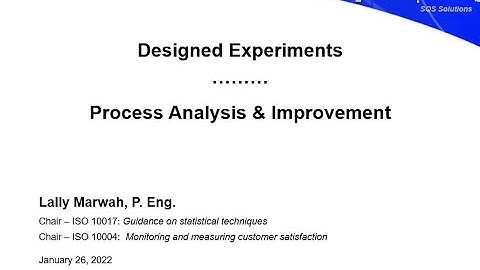 Webinar: Designed Experiments for Process Improvement