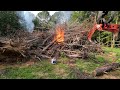 Setting 4 burn piles on fire
