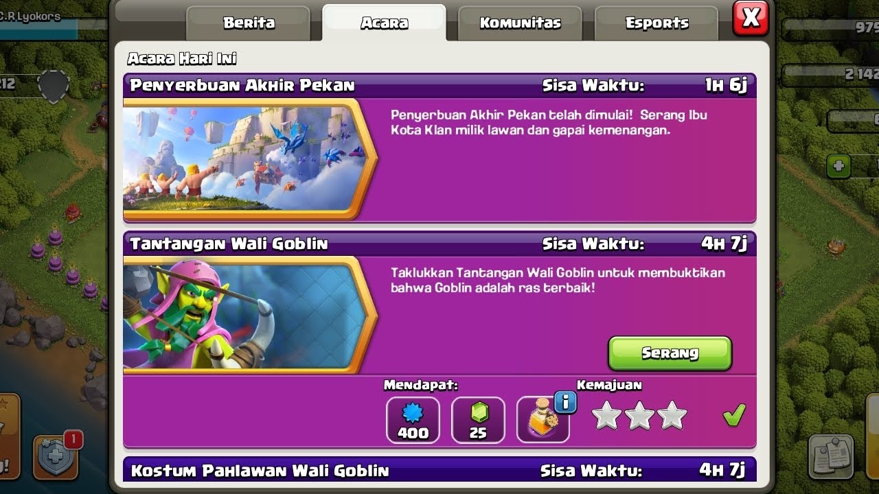 Cara Menyelesaikan Tantangan Wali Goblin Clash Of Clans YouTube