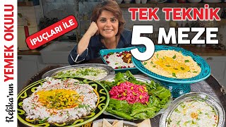 1 TEKNİK 5 MEZE 🤩 YILBAŞI SOFRASI MEZE ÇEŞİTLERİ Havuç Tarator, Yoğurtlu Kereviz ve Pancar Mezesi