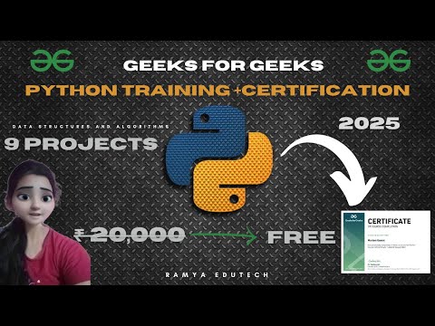 🚀 Free Python Training & Certification by GeeksforGeeks | 9 Projects + DSA