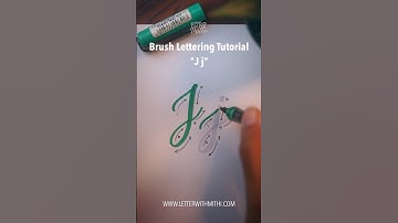 Brush Lettering Alphabet J j | Letter With Mithi | Modern Calligraphy #Shorts