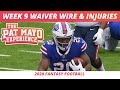 2020 Week 9 Waiver Wire Pickup Rankings | NFL Injuries | 2020 Fantasy Football Pickups