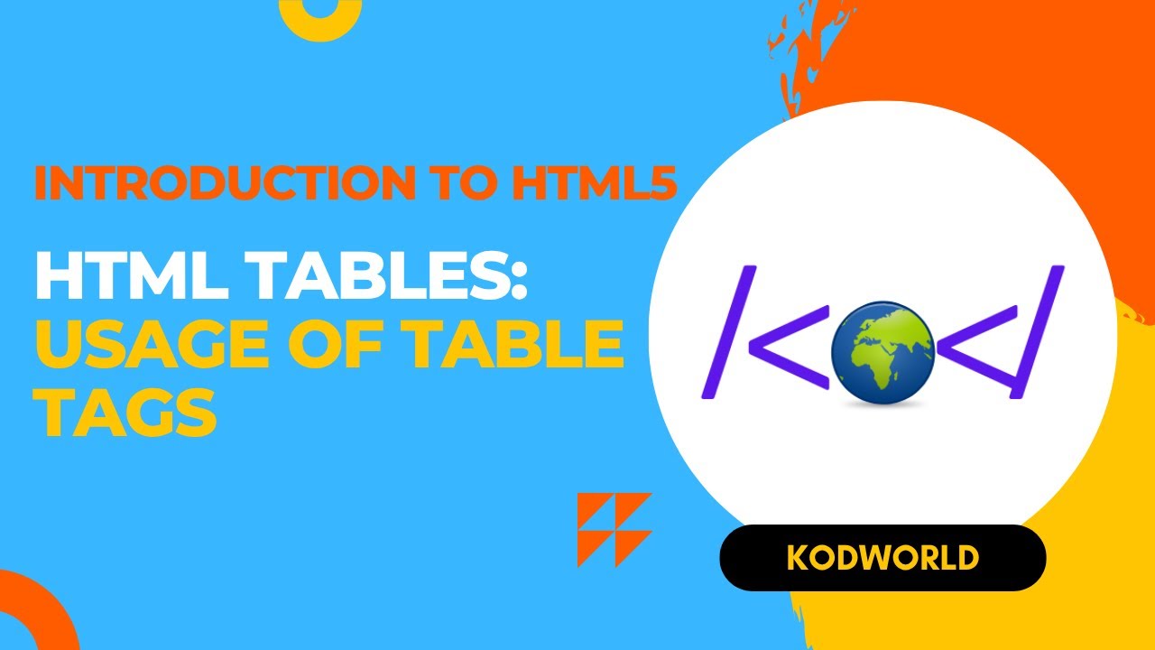 HTML Tables - Usage of Table tags - YouTube